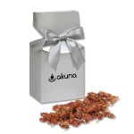 Silver Premium Delights Gift Box w/Coconut Praline Pecans Custom Printed