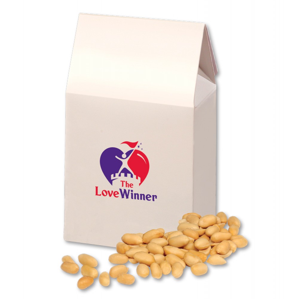 Custom Imprinted Choice Virginia Peanuts in White Gable Box