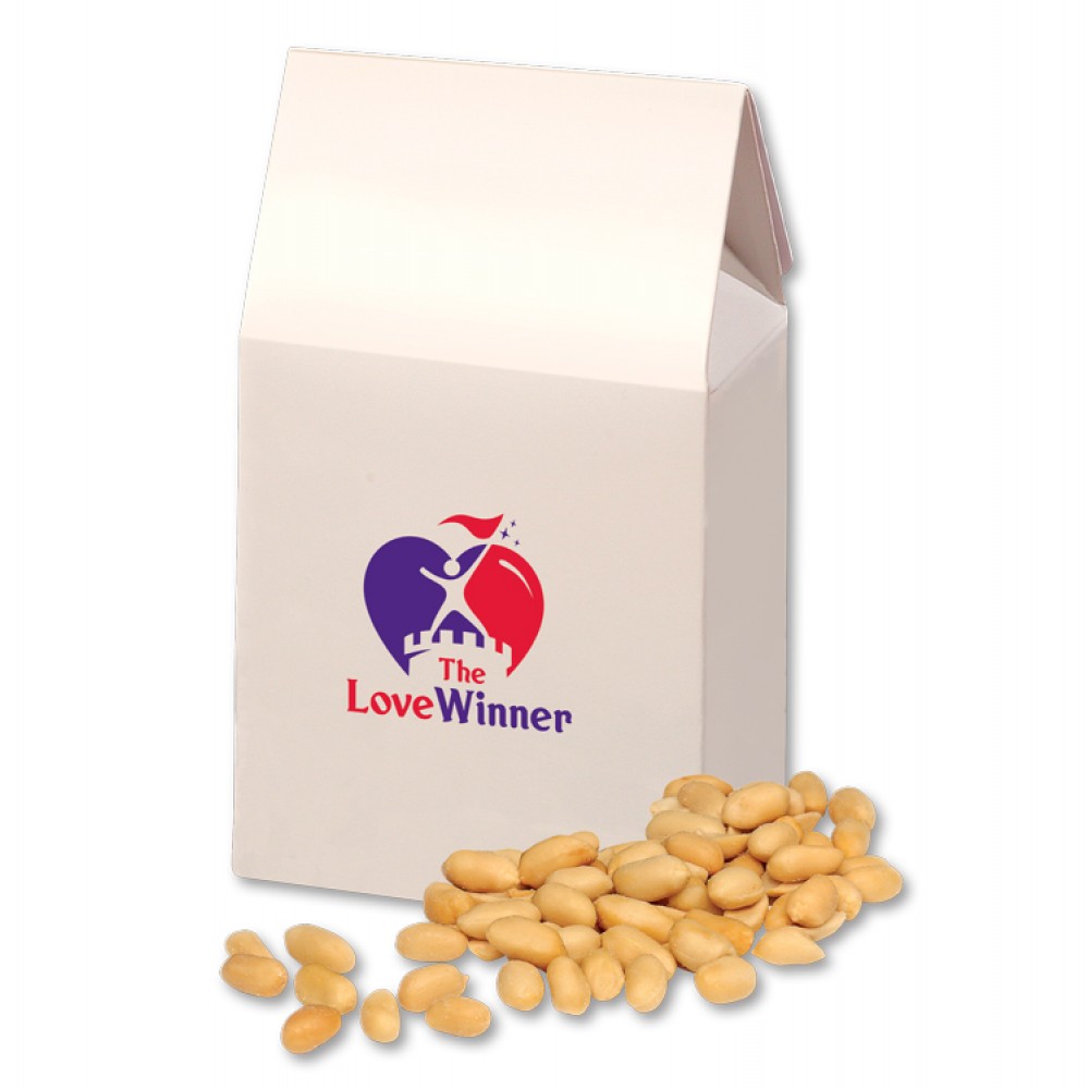 Custom Imprinted Choice Virginia Peanuts in White Gable Box Custom Imprinted Choice Virginia Peanuts in White Gable Box