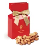 Red Gift Box w/Extra Fancy Cashews Custom Printed