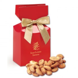 Red Gift Box w/Extra Fancy Cashews Custom Printed