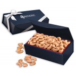 Extra Fancy Jumbo Cashews in Navy Magnetic Closure Gift Box Logo Branded