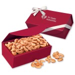 Extra Fancy Jumbo Cashews in Red Magnetic Closure Gift Box Logo Branded