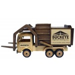 Wooden Garbage Truck w/ Forks - Cinnamon Almonds Custom Imprinted