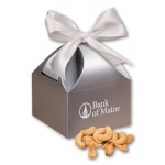 Custom Printed Extra Fancy Jumbo Cashews in Silver Gift Box