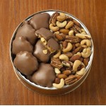 Logo Branded 37 Oz. Peanut Clusters/ Deluxe Mix Nuts Custom Gift Tin