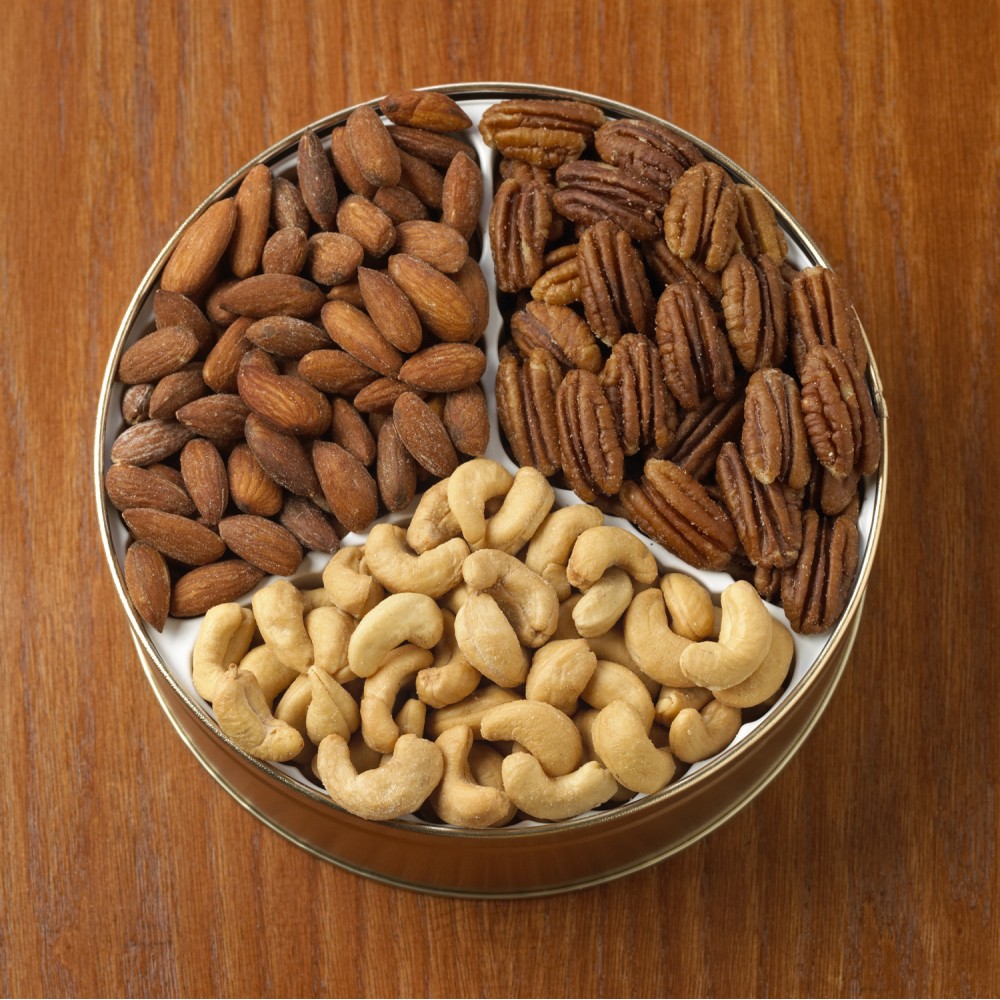 Custom Printed 24 Oz. Cashews/ Almonds/ Pecans Custom Gift Tin Custom Printed 24 Oz. Cashews/ Almonds/ Pecans Custom Gift Tin