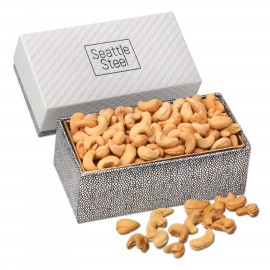 Promotional White Pillow Top Gift Box w/Fancy Cashews