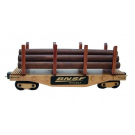 Wooden Collectible Train Logging Car w/ 5 Oz. Cinnamon Almond Custom Printed