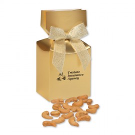 Gold Gift Box w/Extra Fancy Cashews Custom Printed