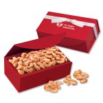 Custom Imprinted Red Magnetic Closure Gift Box w/Extra Fancy Cashews
