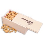 Wooden Collector's Box w/Extra Fancy Cashews Logo Branded