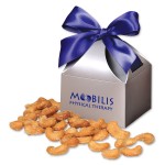 Promotional Honey Roasted Cashews in Silver Gift Box