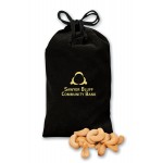 Black Velour Gift Bag w/Extra Fancy Cashews Custom Imprinted