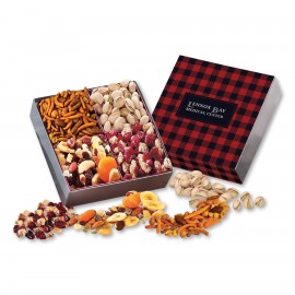 Red & Black Plaid Gift Box w/Gourmet Treats Custom Printed