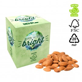 Logo Branded ECO-Box, PCR & Full Color, Roasted Almonds