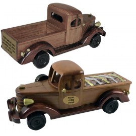 Wood Toned Pickup Truck w/ Praline Pecans Logo Branded