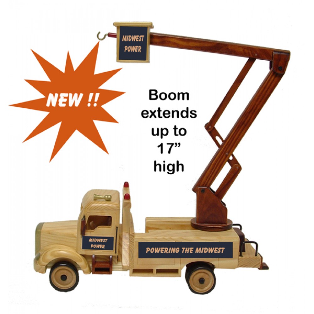 Custom Imprinted Wooden Collectible Lift Bucket Truck w/ Praline Pecans Custom Imprinted Wooden Collectible Lift Bucket Truck w/ Praline Pecans