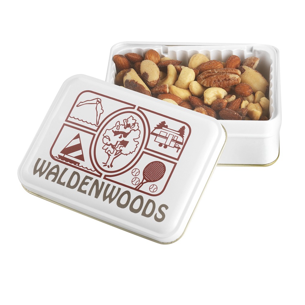 Logo Branded Keepsake Gift Tin w/ Deluxe Mixed Nuts