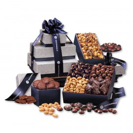 Sumptuous Chocolate Tower w/Chocolate Sea Salt Caramels with Logo  Sumptuous Chocolate Tower w/Chocolate Sea Salt Caramels with Logo