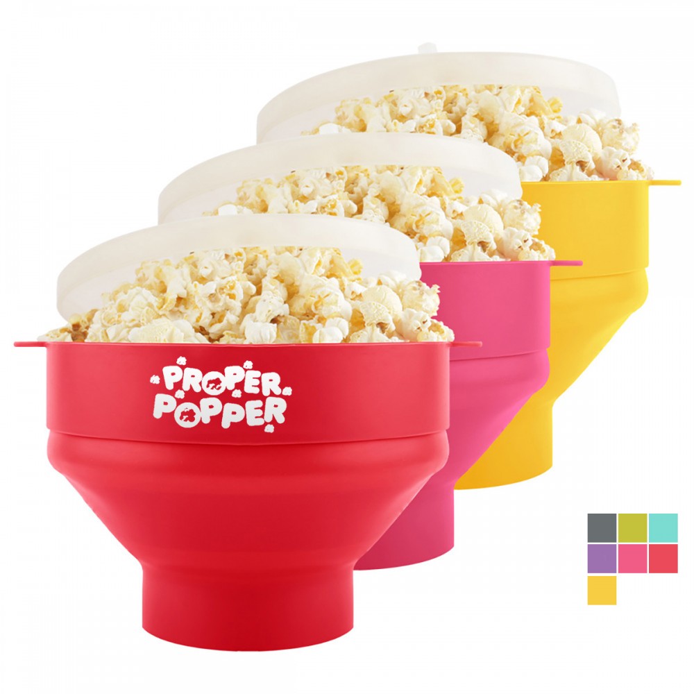 Logo Branded Collapsible Silicone Popcorn Popper