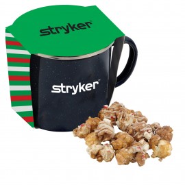 Promotional Promo Revolution - 16 Oz. Specked Camping Mug Gift Set w/Hot Chocolate Peppermint Popcorn