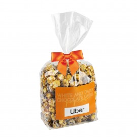Custom Printed Extra Large Popcorn Bags - White & Dark Chocolate Swirl Popcorn