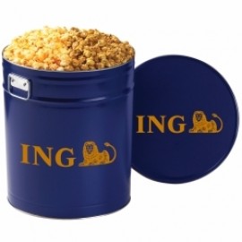 2 Way Popcorn Tins - Caramel & Cheddar Popcorn (6.5 Gallon) Logo Branded