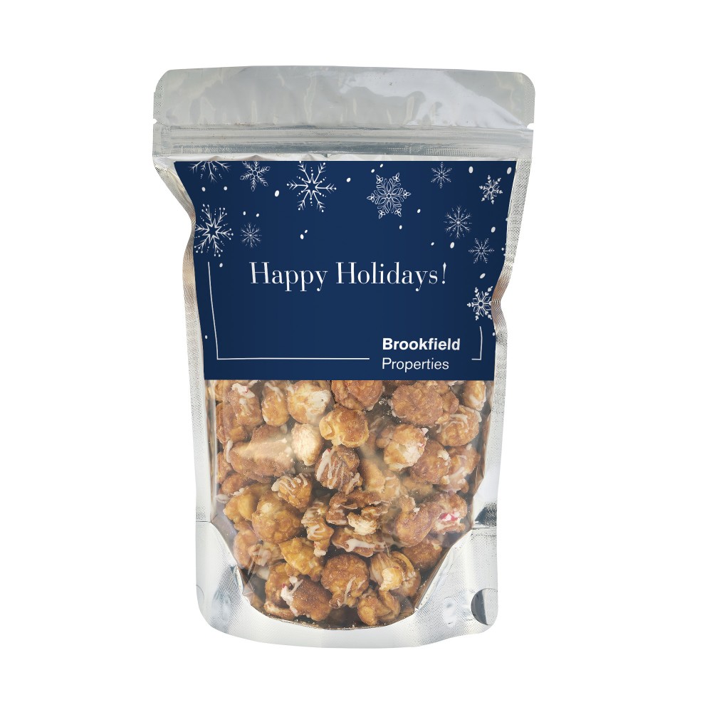Custom Imprinted Hot Chocolate Peppermint Popcorn in Resealable Bag