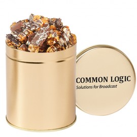 Gourmet Popcorn Tin (Quart) - Chocolate Pretzel & Potato Chip Popcorn Logo Branded  Gourmet Popcorn Tin (Quart) - Chocolate Pretzel & Potato Chip Popcorn Logo Branded