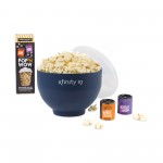 Custom Imprinted What's Pop'N Gourmet Popcorn Gift Set - Navy