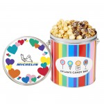 Dylan's Candy Bar - Valentine's Day 1 Gallon Popcorn Tin - Kettle Corn & Dark Chocolate Swirl Logo Branded