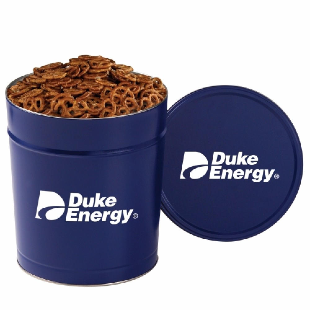 Custom Imprinted 3.5 Gallon Pretzel Tin Custom Imprinted 3.5 Gallon Pretzel Tin