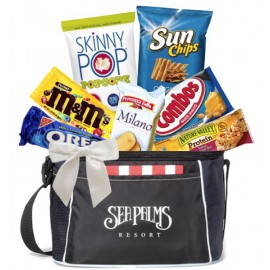 Custom Imprinted Cooler of Snacks - Black