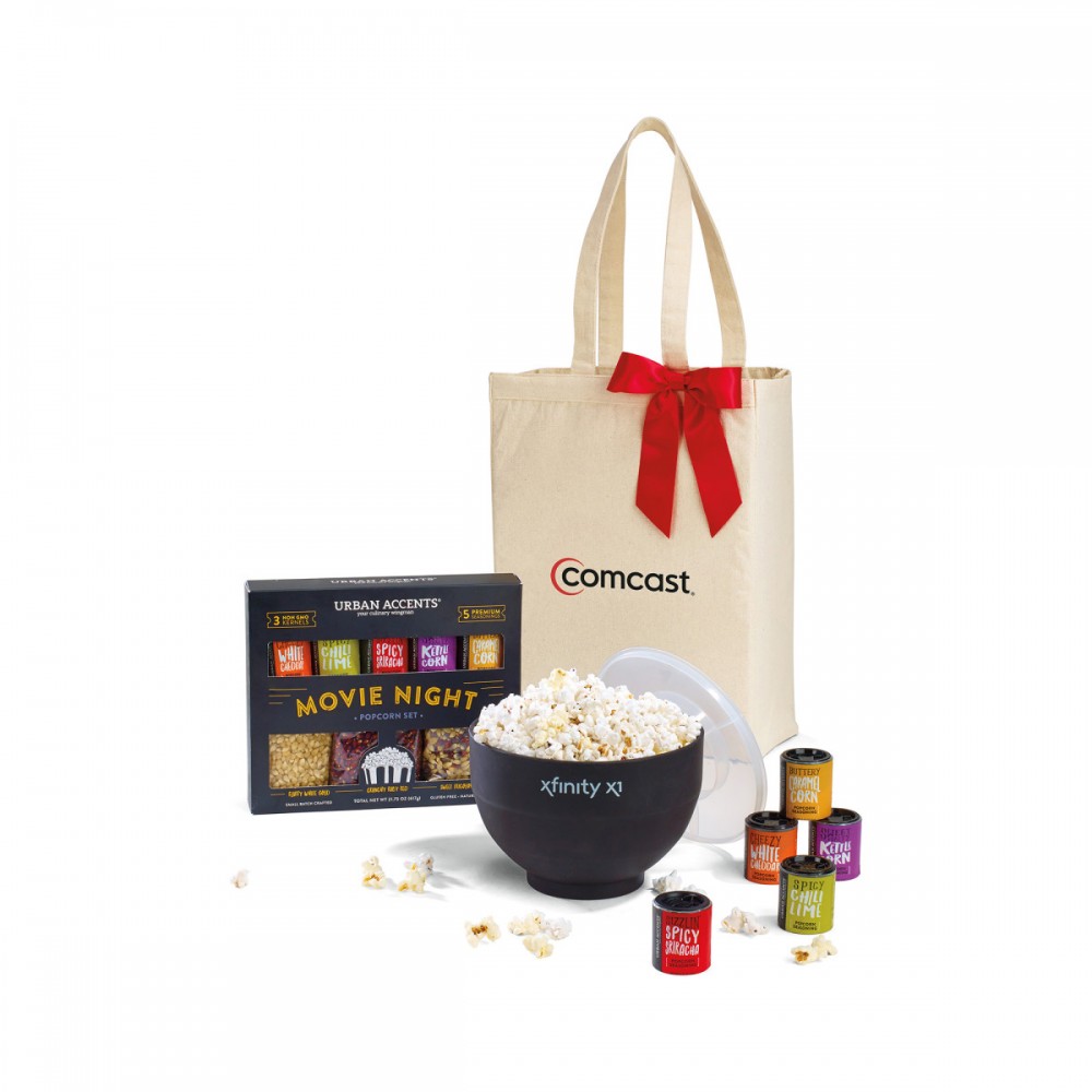 Movie Night Gourmet Popcorn Gift Set - Natural Logo Branded Movie Night Gourmet Popcorn Gift Set - Natural Logo Branded