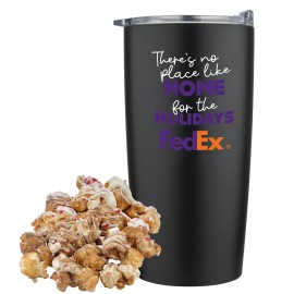 Promo Revolution - 20 Oz. Vacuum Sealed Straight Tumbler Gift Set w/Hot Chocolate Peppermint Popcorn with Logo