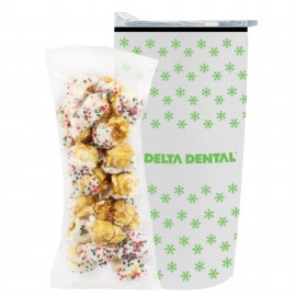 Promo Revolution - 20 Oz. Straight Tumbler w/ Plastic Liner Gift Set w/ Sugar Cookie Crunch Popcorn with Logo