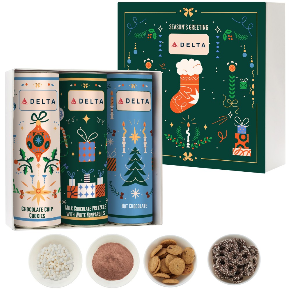 Custom Imprinted 3 Way Crave Snacks Collection - 8" Tube, Option 1