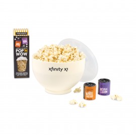 What's Pop'N Gourmet Popcorn Gift Set - White Custom Printed  What