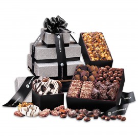 Silver & Black Tower of Sweets Custom Imprinted