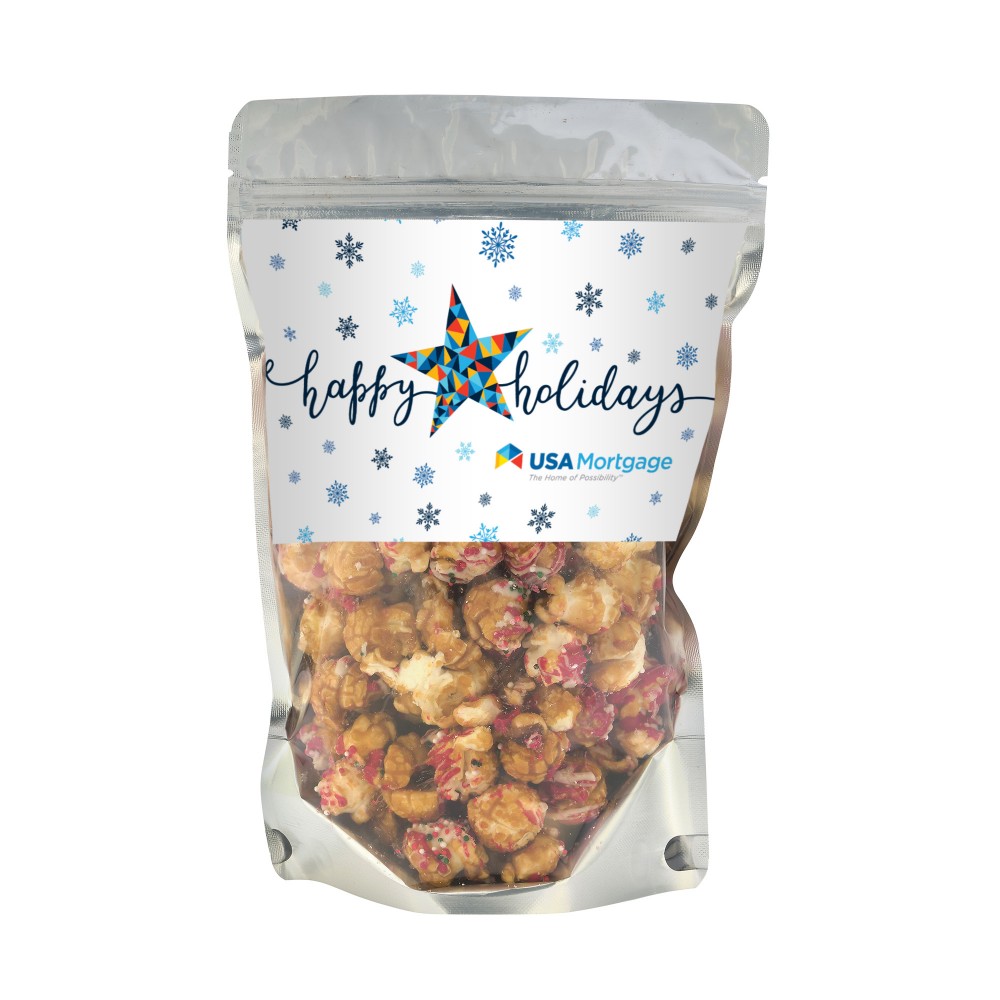 Custom Printed Christmas Crunch Popcorn in Resealable Bag