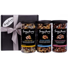 Promotional Funky Chunky Triple Flavor Gift Pack: Chip Zel Pop, Sea Salt Caramel & Chocolate Pretzel  Promotional Funky Chunky Triple Flavor Gift Pack: Chip Zel Pop, Sea Salt Caramel & Chocolate Pretzel