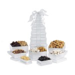 Logo Branded Sweet & Savory Snackability Tower - Silver Diamond Pattern