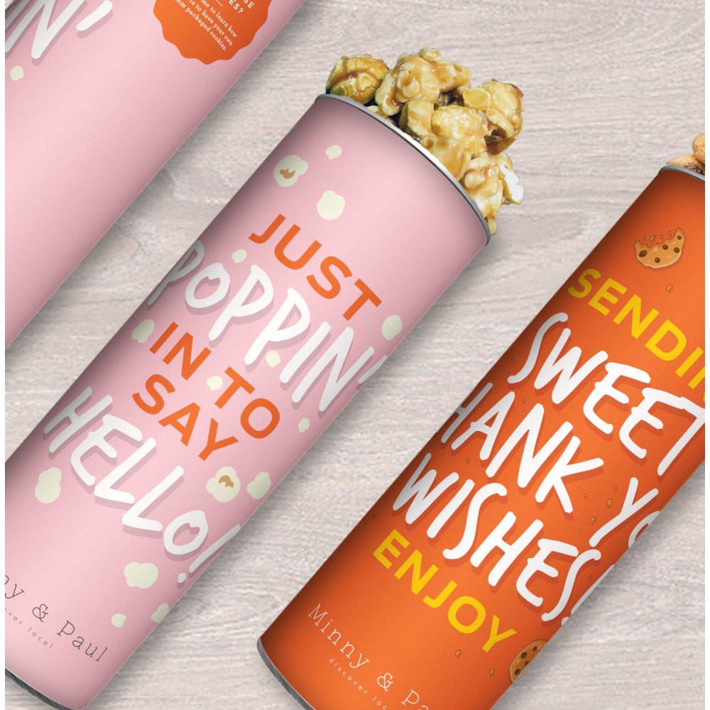 8" Custom Designed Canister of Cookies Custom Imprinted 8" Custom Designed Canister of Cookies Custom Imprinted