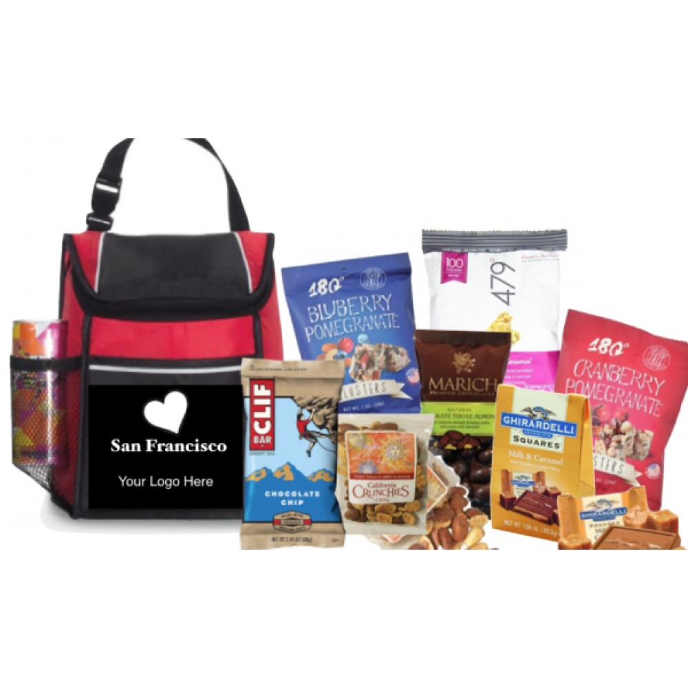 Snack Break Cooler Gift Set (Red) Custom Imprinted Snack Break Cooler Gift Set (Red) Custom Imprinted