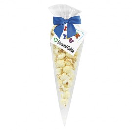 Logo Branded White Cheddar Truffle Popcorn Cone Bag (Small)