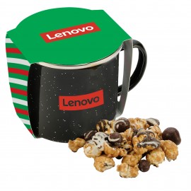 Promo Revolution - 16 oz Specked Camping Mug Gift Set w/ Caramel Latte Popcorn Custom Printed