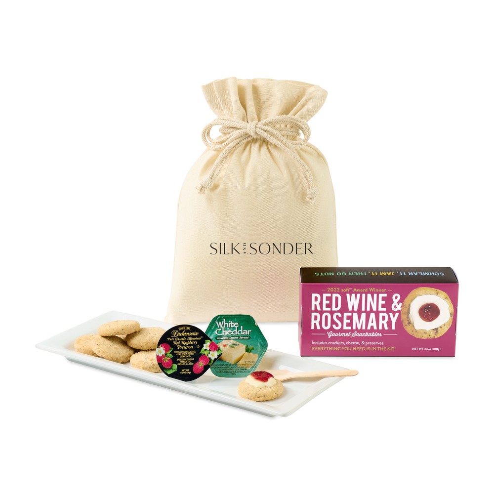 Custom Printed Crackerology Kit Starters Gift Bag - Red Wine & Rosemary Appetizer Kit