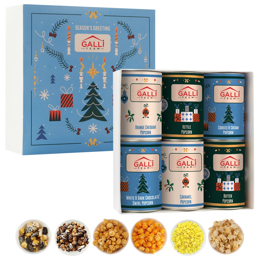 Custom Printed 6 Way Crave Popcorn Collection - 4" Tube