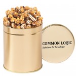Gourmet Popcorn Tin (Quart) - Chocolate Pretzel Popcorn Logo Branded